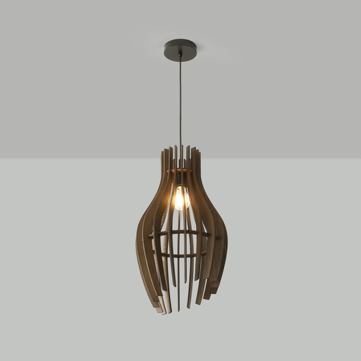 [LM9004] Drewniana lampa wisząca "HUNTEL" - Ø 30cm - E27