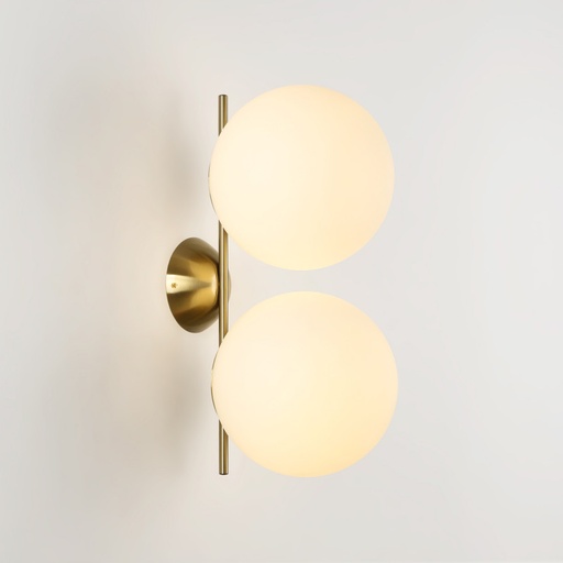 [LD1018-220-D] Applique murale double boule en verre "VIC 220" - E27 - Ø 22cm