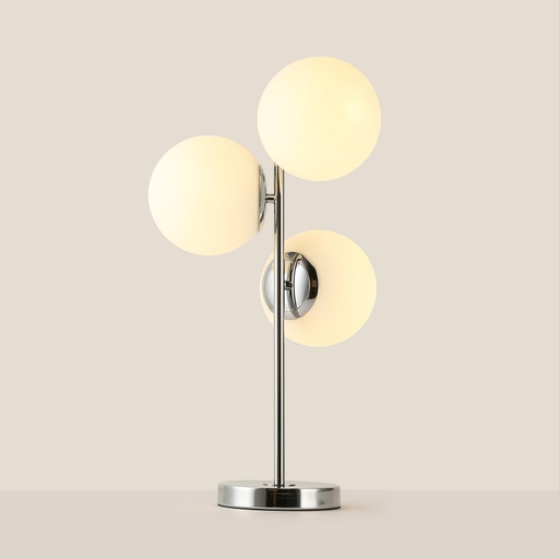 Candeeiro de mesa esfera de vidro tripla "ROM" - 3 x E27 - Ø 15cm