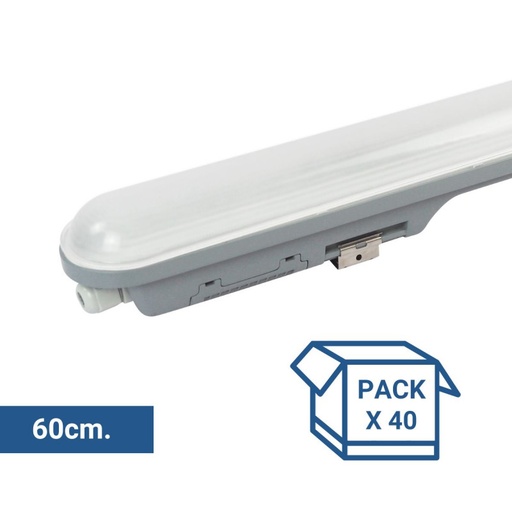 Pack x 40 - Armadura estanque LED linear conectável 9W - 60cm - IP65 - 4000K