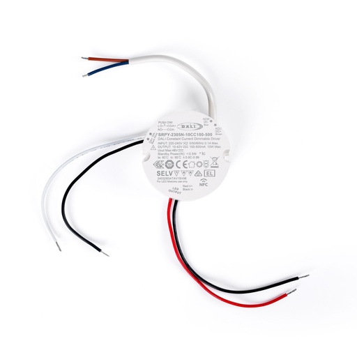 [SRPY-2305N-10CC100-500] Dimmable DALI driver - DT6 NFC single color 220-240V - Output 10-42V DC - 100-500mA - 10W
