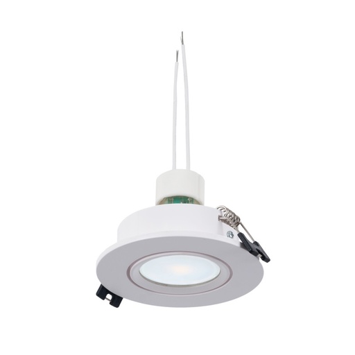 KIT Tilting recessed downlight Ø90mm (white) + 5.4W GU10 Bulb + Socket