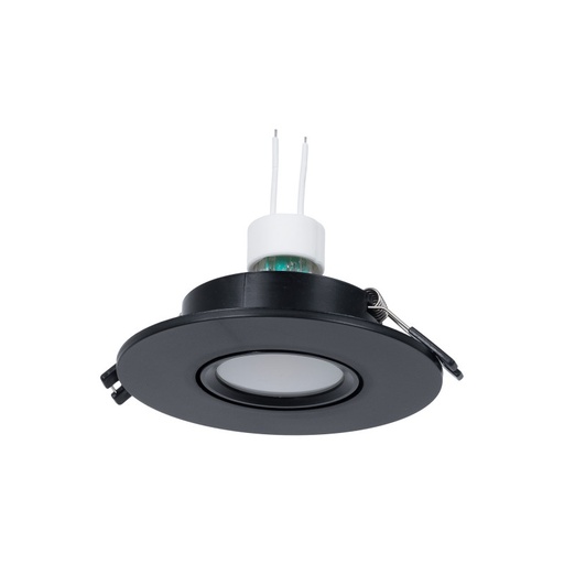 KIT δακτύλιος εσοχής Ø110mm (μαύρο) + λαμπτήρας GU10 5,4W + υποδοχή λαμπτήρα