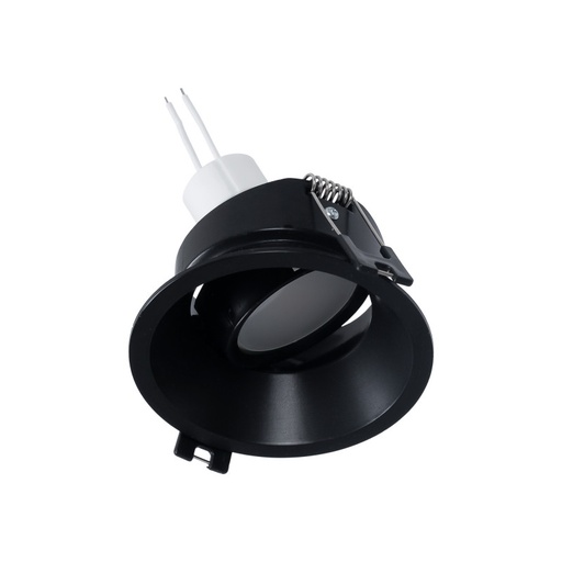KIT Δακτύλιος εσοχής Ø93mm (μαύρο) + Λαμπτήρας GU10 5,4W + Βάση λαμπτήρα