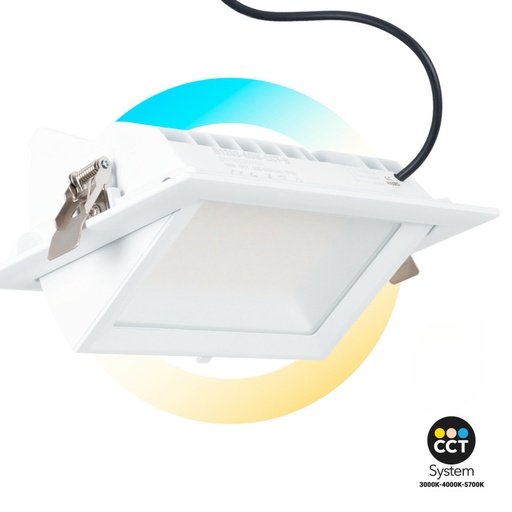 LED kvadratinė orientuojama downlight CCT 60W - Balta - 100° Driver LIFUD