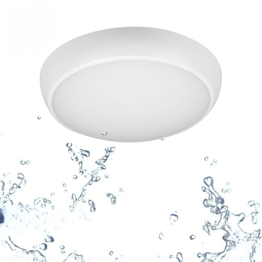 [B1726-R-CCT-EM] LED waterdichte plafonnière/noodverlichting - CCT - Regelbaar vermogen 12W-16W - Ø31cm - IP65