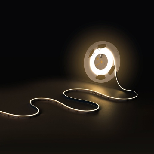 Tira LED COB 24V DC monocolor - Emisión lateral - 9W/m - 8mm - IP20 - Corte c/ 3cm - Rollo de 5 metros