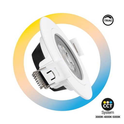 Downlight LED per interni - 7W - CCT - TRIAC - 630lm - Ø di taglio 70mm - IP20