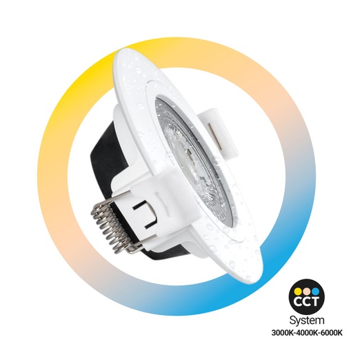 Faretto da incasso LED esterno - 7W - CCT - 630lm - Taglio Ø70mm - IP54