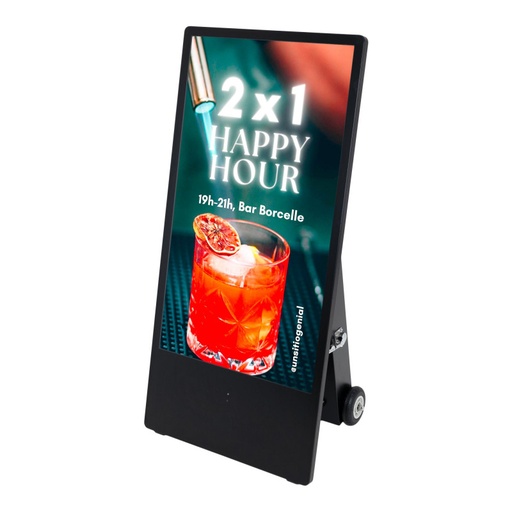 [DRB-43-OUT] 43'' Portable Outdoor Advertising Display - Full HD LCD - Wheeled and Battery Operated