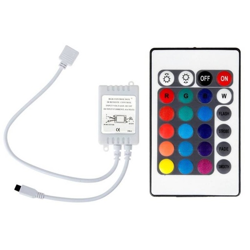 [B1602] RGB kontroller 12V 6A (2a/kanal) 24-nupulise IR kaugjuhtimisega