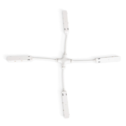 Electrical X-connector for magnetic track - 20mm - White