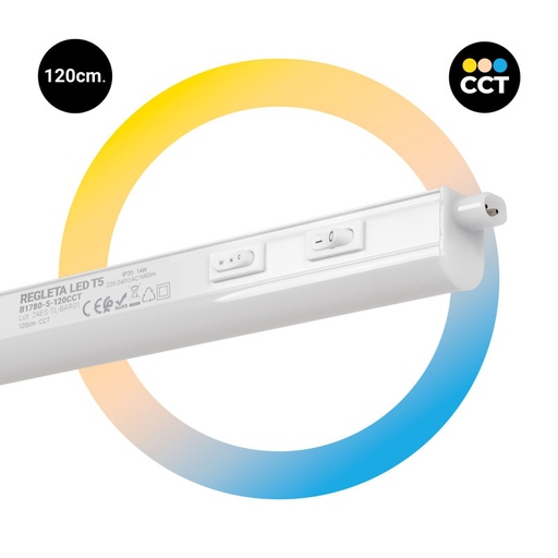 [B1780-5-120CCT] LED traka ispod namještaja T5 - 14W - CCT - 120 cm - Opal