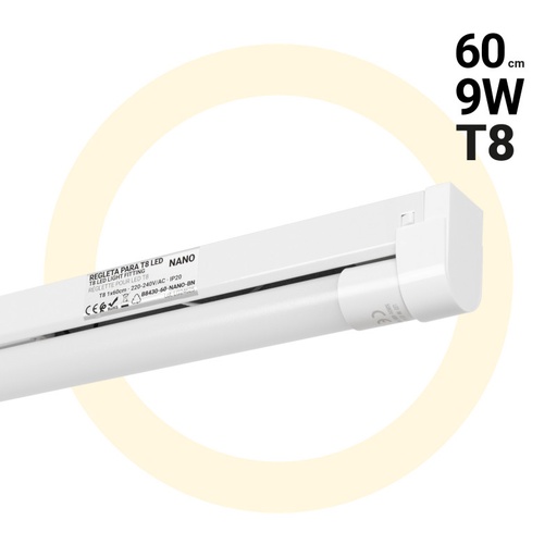 Kit til rørrør + LED rør T8 - 9W - 60cm