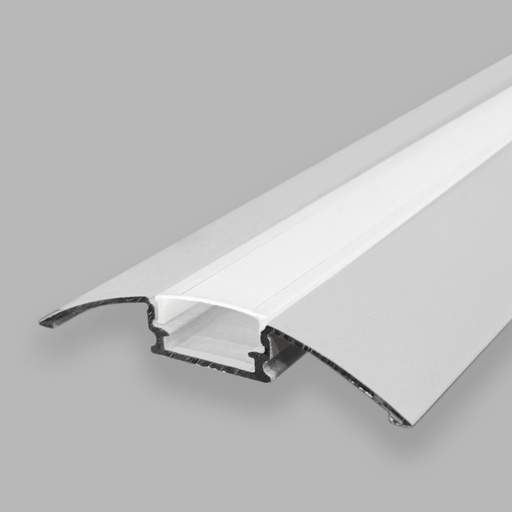 Medialuna LED juostos profilis - Paviršius - 9x52mm - Su difuzoriumi - 2 metrai