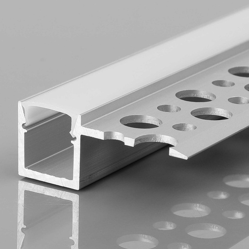 [BXT-699-P+B] Fita LED de integração de perfil / sem remate - Uma alheta - 10x13mm - Com difusor - 2 metros