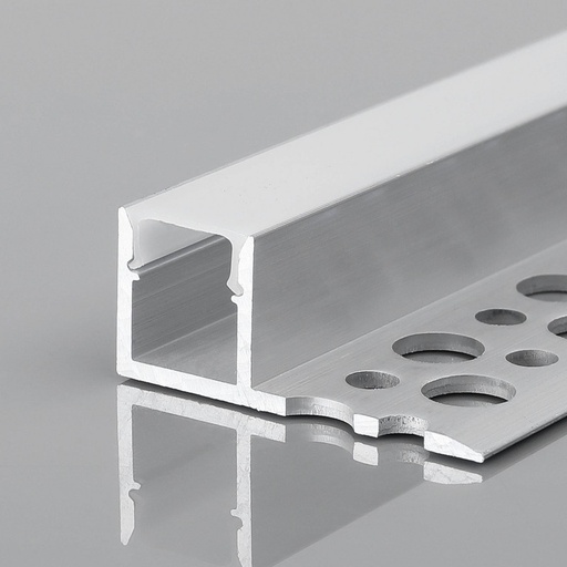 [BXT-700-P+B] Profil für LED-Streifen - Einbau / Trimless - Einseitige Lippe - 11x12mm - Mit Diffusor - 2 Meter