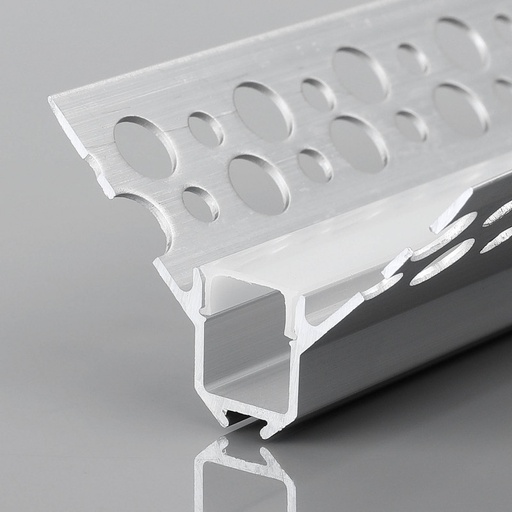 [BXT-678-P+B] Perfil tira LED integración / trimless esquina interior - Con difusor - 2 metros