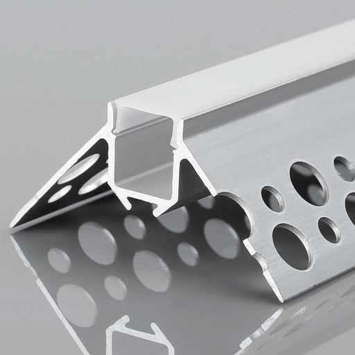 [BXT-653-P+B] Profile for LED Strip - Recessed / Trimless for Outer Corner - With diffuser - 2 meters