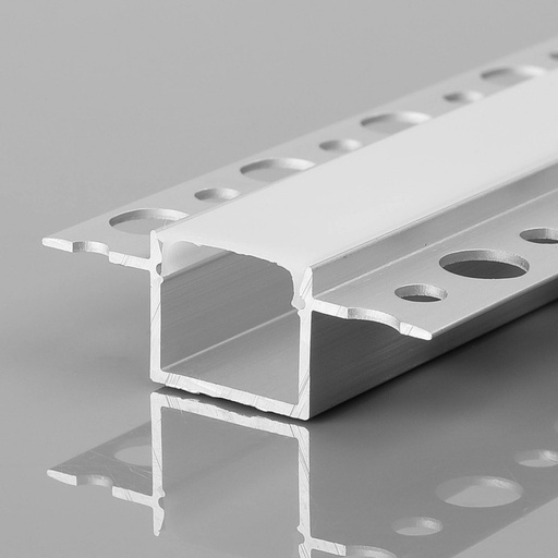 [BXT-562-P+B] Profilo a scomparsa / trimless per striscia LED - 25x35mm - Con diffusore - 2 metri