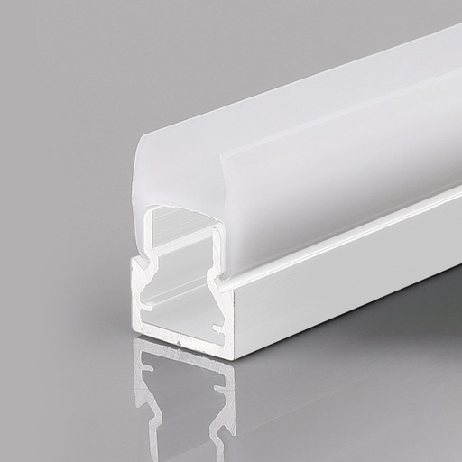 [BXT-319-B+B] Profilé pour ruban LED pour verre de 8 mm - Avec diffuseur - Blanc - 2 mètres
