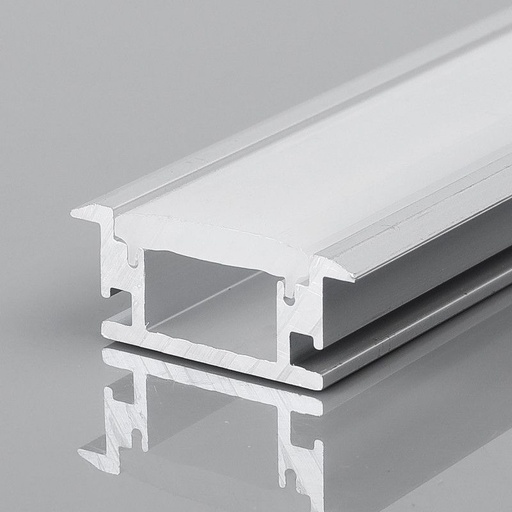 [BWM-55-P+B] Perfil tira LED de suelo - 27x10mm - Con difusor - 2 metros