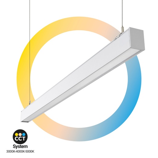 Luminaria linearna LED CCT - 40W - Vješanje / površina - Podesiva snaga - 120cm