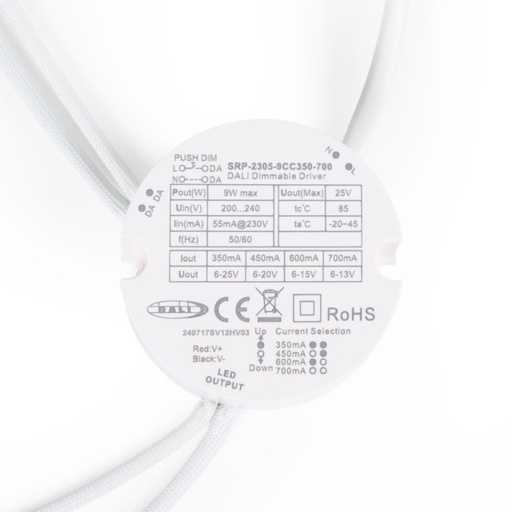 [SRP-2305-9CC350-700] Driver dimmable DALI DT6 monochrome - 220-240V - Output 6-25V DC - 9W