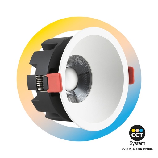 Faretto da incasso LED - 8W - CCT - Chip OSRAM - Taglio Ø75mm