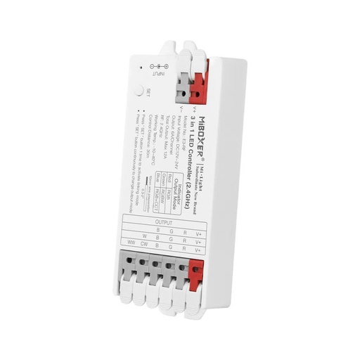 [E3-RF] Kontroler taśm LED 3 w 1- RGB / RGBW / RGB + CCT - 12/24V DC - 2.4GHz - Mi Boxer - E3-RF