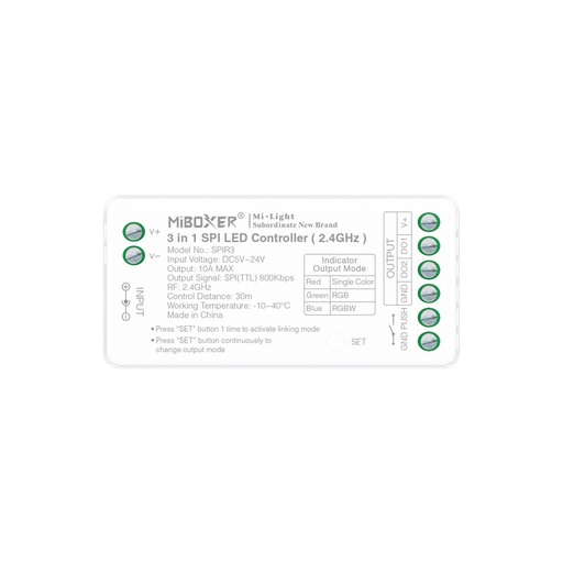 [SPIR3] Kontroler taśmy LED SPI / IC - jednokolorowy - RGB - RGBW - 5/24V DC - 2.4GHz - Mi Boxer