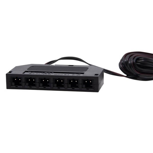 [A0200] DISTRIBUTØR MINI AMP MED 6 HUNNUTGANGER 6-24V-DC (MAKS. 3A)