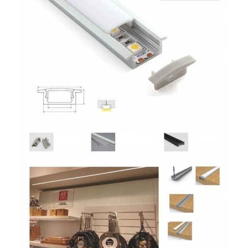 Profil aluminiowy wpuszczany 23x8mm do taśm LED