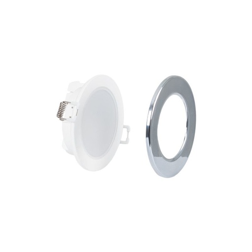 [KBD25-5W-TRIAC-4K-SIL] Κιτ εξωτερικού LED Downlight 5W - IP65 - 4000K + Εναλλάξιμος δακτύλιος - Dimmable TRIAC - Cut-out Ø68mm
