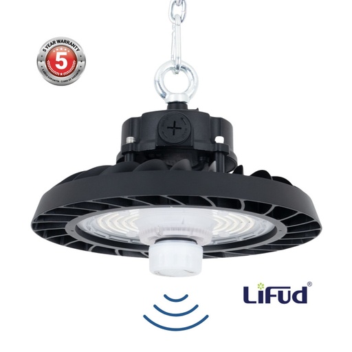[K8155-150W-SENSOR] Campana LED UFO industrial 150W - CCT - Con sensor de movimiento - 170lm/W - Driver LIFUD - IP65 - 5 años garantía