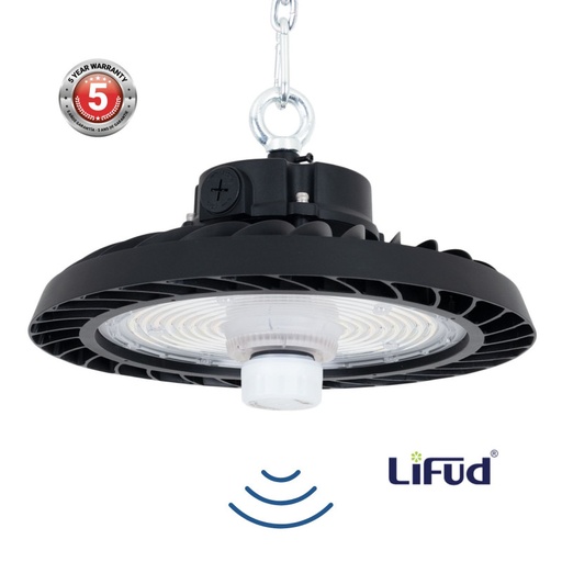 [K8155-200W-SENSOR] Campana LED UFO industrial 200W - CCT - Con sensor de movimiento - 170lm/W - Driver LIFUD - IP65 - 5 años garantía