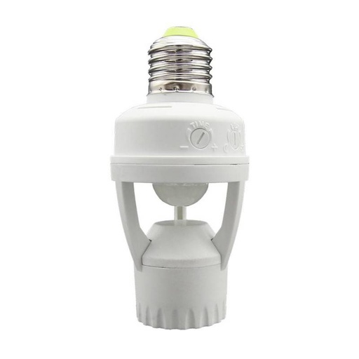 [S1050] Adapter voor E27 LED lamp met 360° PIR bewegingssensor IP20