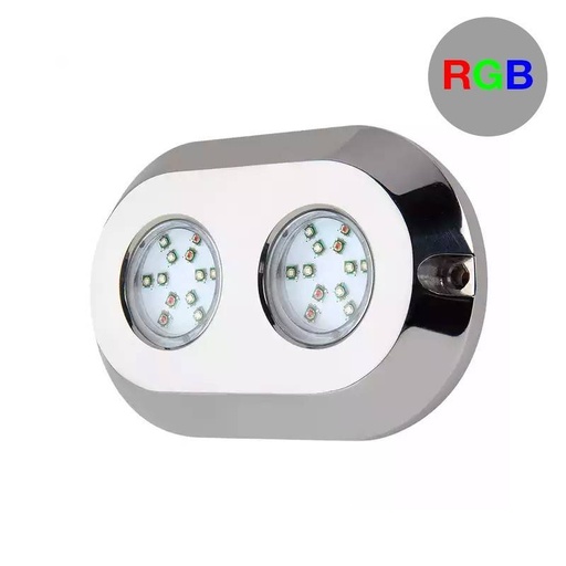 [B2191] RGB LED nedsenkelig lamper for båter dobbel - 12V - 120W - IP68